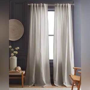 QUINCE Set Of 2 48x84 Heavyweight European Linen Curtains Cloud 6938